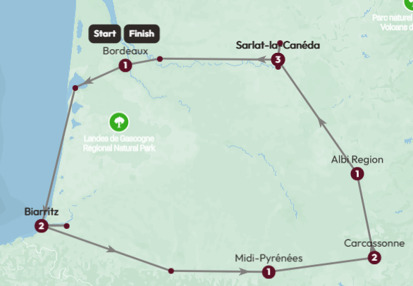 Jewels of the South West Map